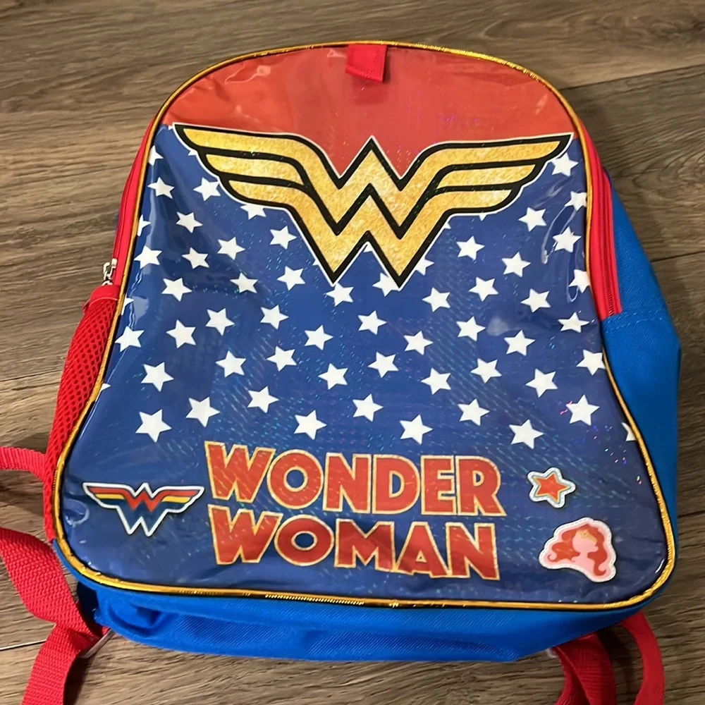 Wonder‎ Woman Kids Blue/Red Single Compartment Backpack